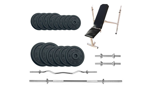 Скамья для жима Newt Gym Set-SKHW Home с набором весов 50 кг - фото 1