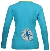 Футболка жіноча бавовняна довгий рукав Milo Amma блакитна з принтом