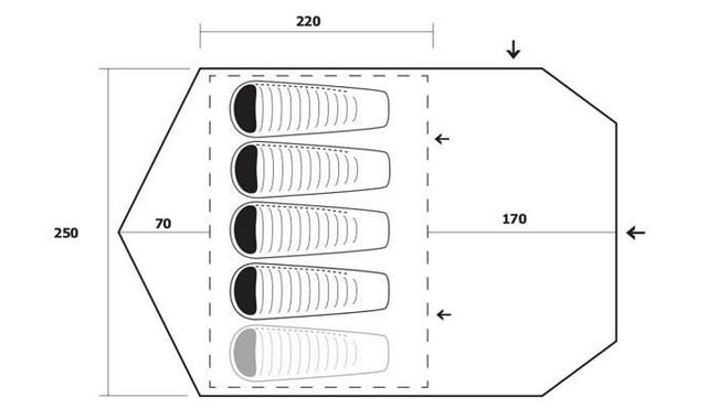 Намет багатомісний, 4600х4200 мм, Trimm CAMP II - дополнительное фото 1