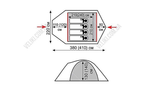 Намет Tramp Mountain 3 v2 TRT-023 - дополнительное фото 1