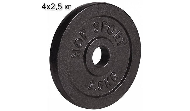 Набор дисков Hop-Sport Strong 4x2.5 кг - фото 1