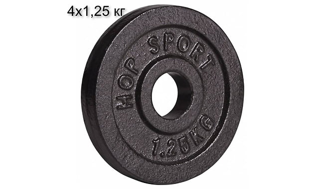 Набор дисков Hop-Sport Strong 4x1.25 кг - фото 1