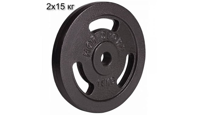 Набор дисков Hop-Sport Strong 2x15 кг - фото 1