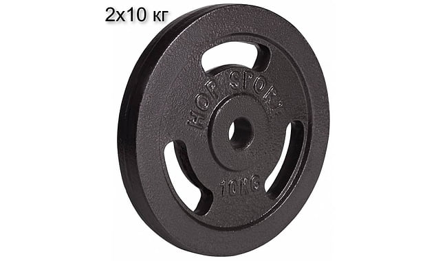 Набор дисков Hop-Sport Strong 2x10 кг - фото 1