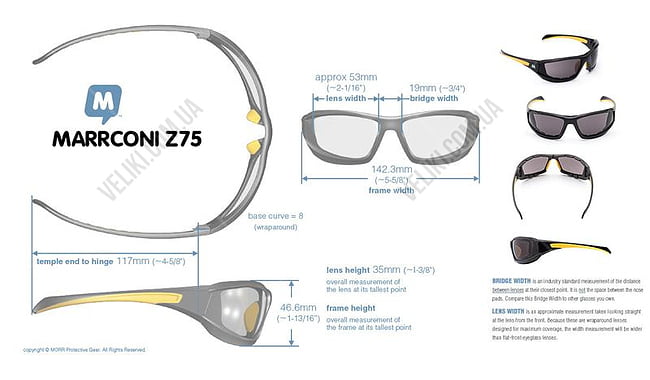 Очки MORR Marrconi Z75 Mirrored Sport - дополнительное фото 5
