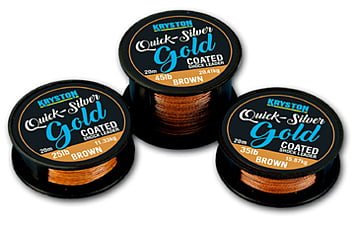 Повідковий матеріал Kryston Quicksilver Gold Coated Shock Leader / Hook link 25lb 20m