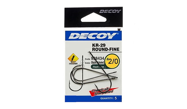 Крючки Decoy KR-29 Worm Round-Fine №2/0 - фото 1