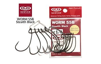 Крючки Vanfook WORM55B Stealth #6/0 4шт