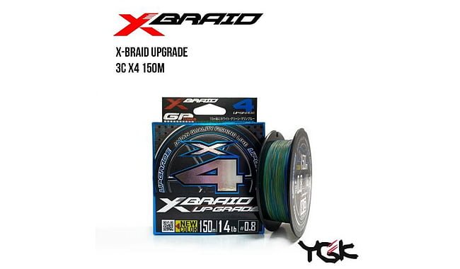 Шнур YGK X-Braid Upgrade 3C X4 150m 0.8 14lb / 6.35kg - фото 1