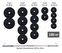 Штанга олімпійська RN-Sport обрезиненная 180 кг