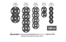 Штанга олімпійська RN-Sport металева 180 кг - фото 1