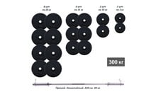 Штанга олімпійська RN-Sport c гумовими металевими дисками 300 кг - фото 1