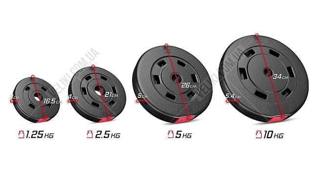 Набір Hop-Sport Premium 59 кг із прямим грифом. - дополнительное фото 1