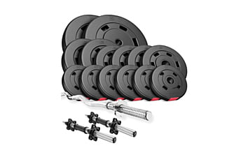 Набір Hop-Sport Premium 56 кг з W-подібним грифом + 2 гантельні