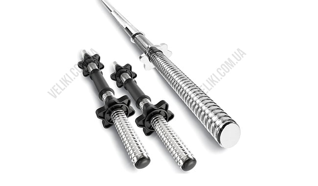 Набір Hop-Sport Premium 38 кг з прямим грифом + 2 гантельні - дополнительное фото 1