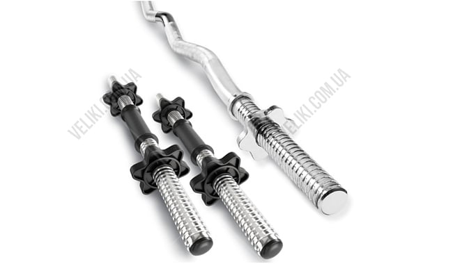 Набір Hop-Sport Premium 36 кг з W-подібним грифом + 2 гантельні - дополнительное фото 1