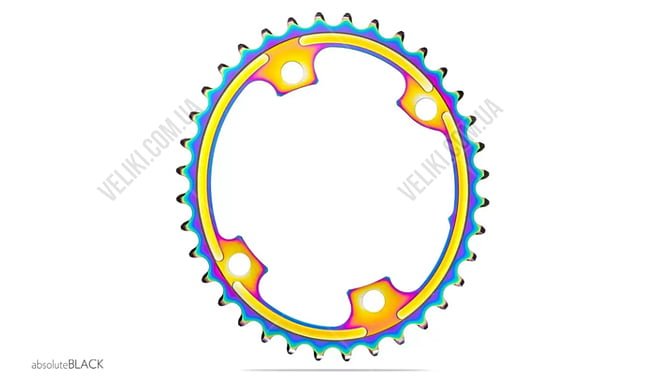 Звезда шатуна absoluteBLACK Oval R9100 PVD 39T - дополнительное фото 1