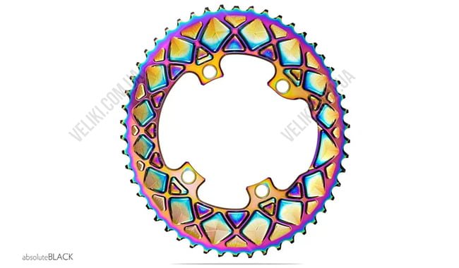 Звезда шатуна absoluteBLACK Oval R9100 PVD 52T - дополнительное фото 1