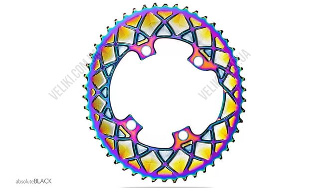 Звезда шатуна absoluteBLACK Oval R9100 PVD 53T - дополнительное фото 1