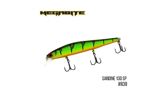 Воблер Megabite Sardine 130SP 130мм, 19.7г, 1.8м - фото 1
