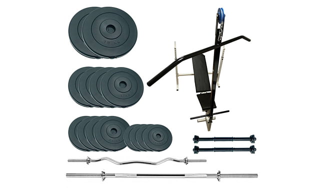 Лавка для жиму Newt Gym Scott Plus Set Pro T з набором ваг 70 кг - фото 1