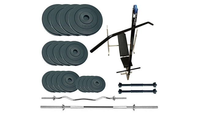 Скамья для жима Newt Gym Scott Plus Set Pro T с набором весов 90 кг - фото 1