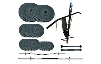 Лавка для жиму Newt Gym Scott Plus Set Pro T з набором ваг 120 кг