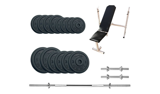 Скамья для жима Newt Gym Set-SKH Home с набором весов 45 кг - фото 1