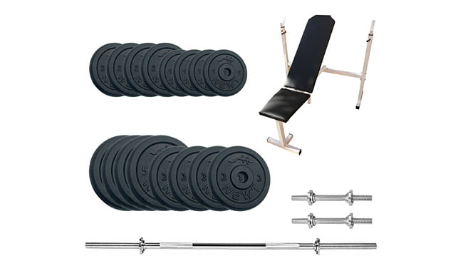 Скамья для жима Newt Gym Set-SKH Home с набором весов 55 кг - фото 1