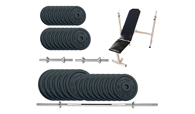 Скамья для жима Newt Gym Set-SKH Home с набором весов 89 кг - фото 1