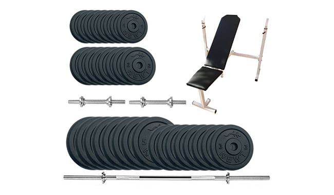 Скамья для жима Newt Gym Set-SKH Home с набором весов 95 кг - фото 1