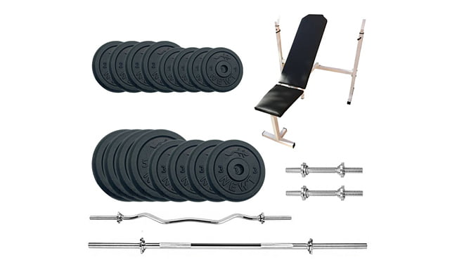 Лава для жиму Newt Gym Set-SKHW Home з набором ваг 60 кг - фото 1