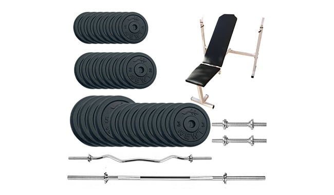 Лавка для жиму Newt Gym Set-SKHW Home з набором ваг 84 кг - фото 1