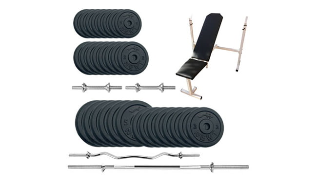 Скамья для жима Newt Gym Set-SKHW Home с набором весов 94 кг - фото 1