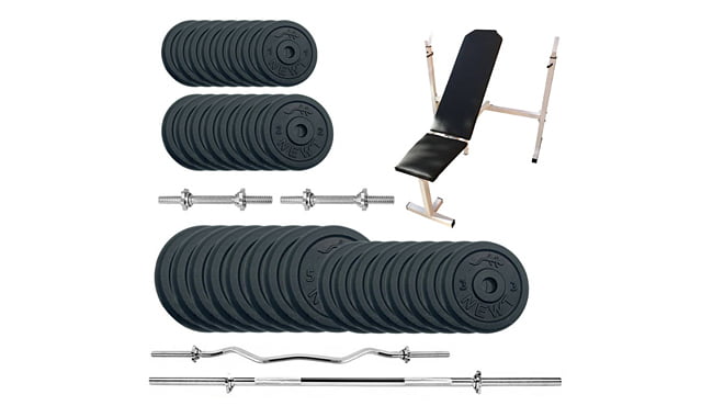 Скамья для жима Newt Gym Set-SKHW Home с набором весов 99 кг - фото 1