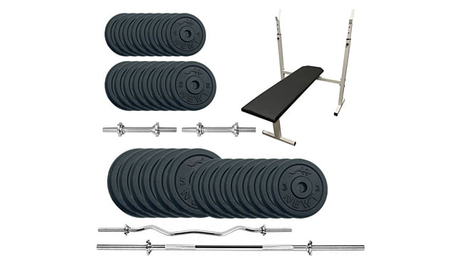 Скамья для жима Newt Gym Set-STHW Home с набором весов 94 кг - фото 1