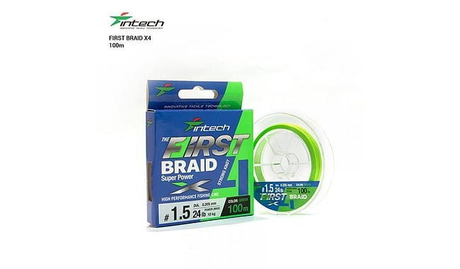 Шнур Intech First Braid X4 100 м, 1.2 мм, 9.1 kg - фото 1