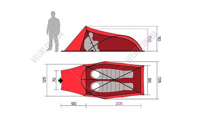 Палатка Hannah Hawk 2 Snow - дополнительное фото 2
