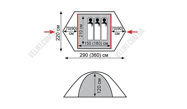 Намет Tramp Peak 2 - дополнительное фото 1