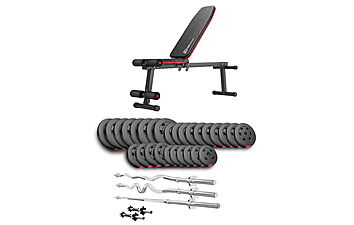 Скамья для жима HS-1010 PRO с набором Hop-Sport Premium 173 кг