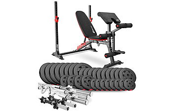 Скамья для жима HS-1095 с набором Hop-Sport Premium 173 кг