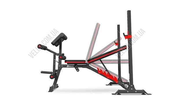 Скамья для жима HS-1095 с набором Hop-Sport Premium 69 кг - дополнительное фото 3