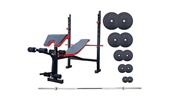 Скамья для жима RN-Sport ReadMeBlack + Штанга RN-Sport 75 кг