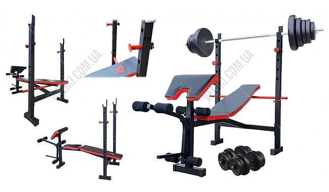 Скамья для жима RN-Sport ReadMeBlack + Штанга RN-Sport 100 кг - дополнительное фото 2