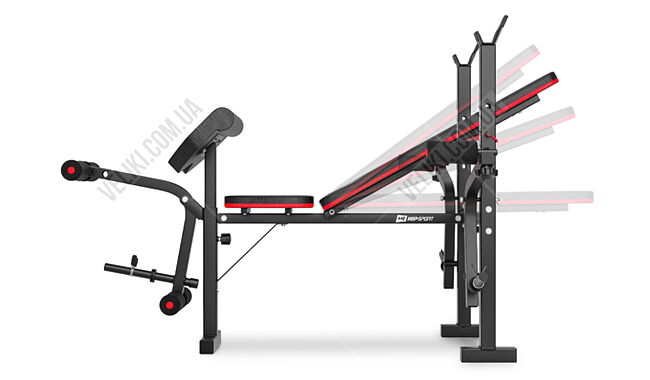 Скамья HS-1055 PRO + Набор Hop-Sport Premium 59 кг - дополнительное фото 2