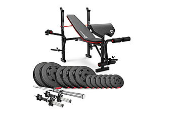 Скамья HS-1055 PRO + Набор Hop-Sport Premium 38 кг