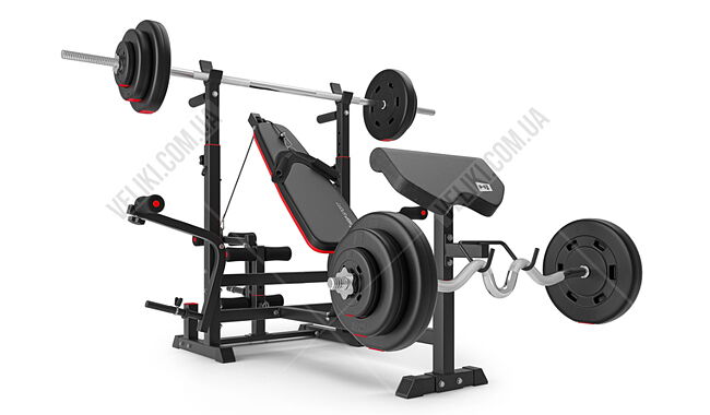 Скамья HS-1075 PRO + Набор Hop-Sport Premium 173 кг - дополнительное фото 3