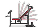 Скамья HS-1075 PRO + Набор Hop-Sport Premium 69 кг - дополнительное фото 3