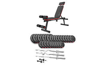Скамья HS-1035 + Набор Hop-Sport Premium 173 кг