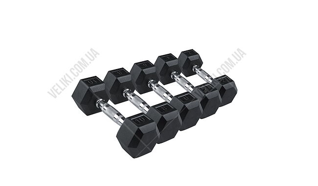Гантель SPART Rubber Hexagon Dumbbell 65 кг - дополнительное фото 1